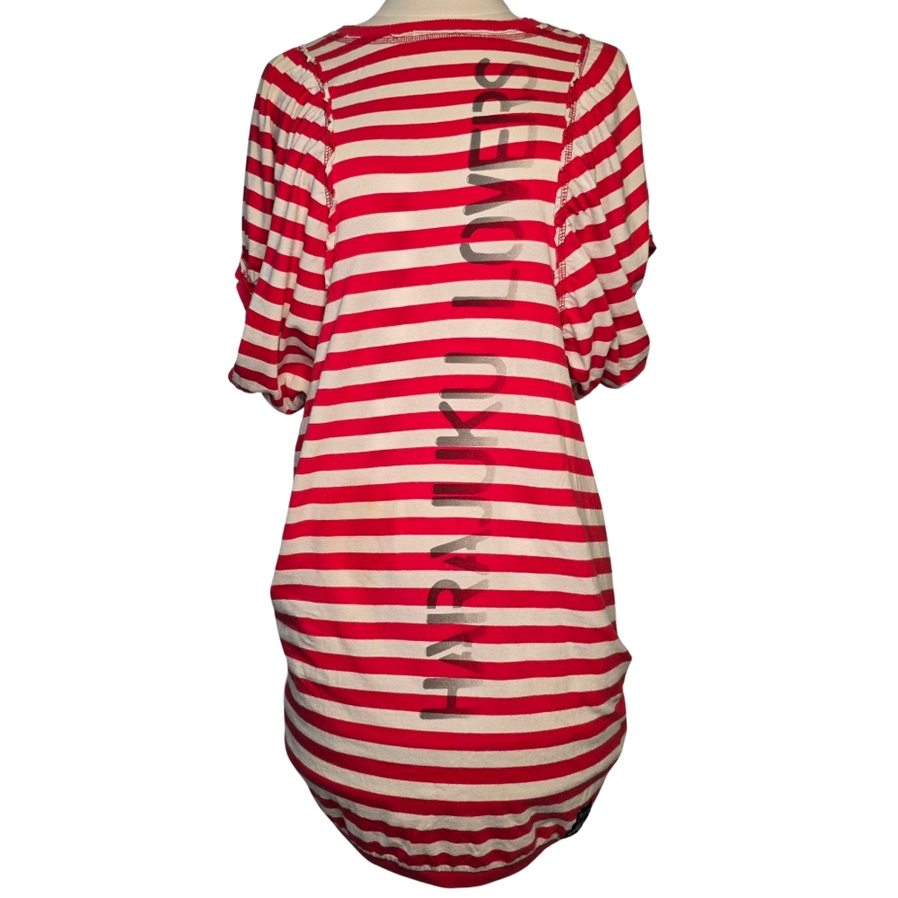 Harajuku Lovers Tee Dress S | Kawaii Striped “Attraction to Cuteness”